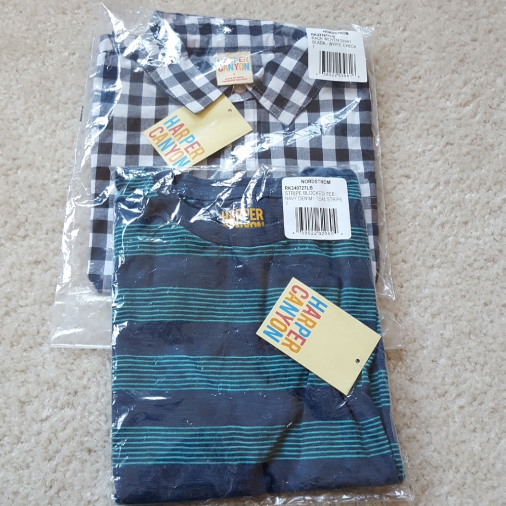 NWT Harper Canyon Boys 2 Short Sleeve Shirts